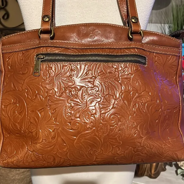 Patricia Nash Tooled Leather Poppy Tote Western, Boho, cowgirl - Image 2