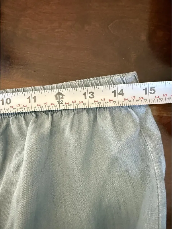 Light Blue Chambray Strapless Maxi Dress with Elastic Waist - Image 9