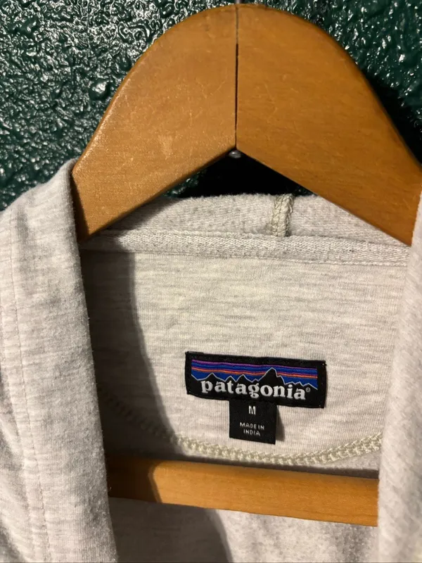 Patagonia Snap Up Hoodie Sz Medium Gray Hooded - Image 3