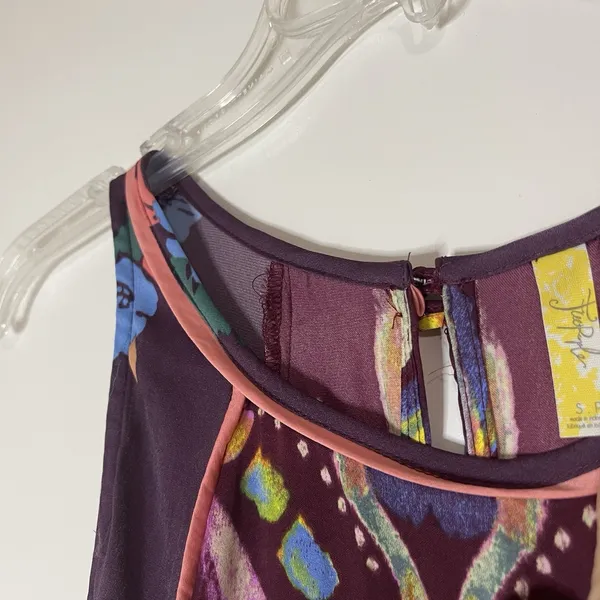 NEW! Free People Dream free wine floral swing tunic dress top size small - Image 4