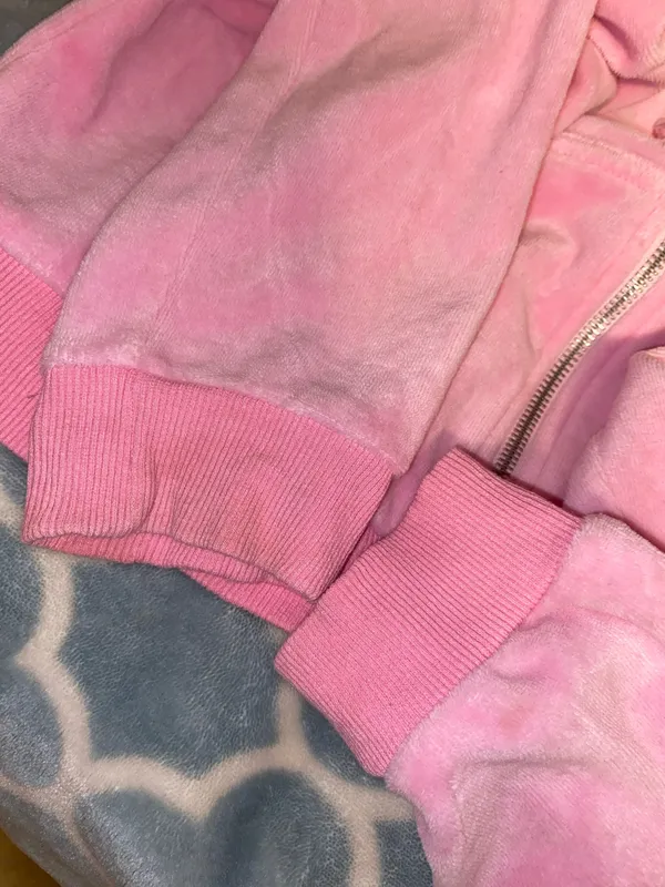 Dolls Kill Bratz Zip-Up Rhinestone Velour Hot Pink Hoodie - Image 3