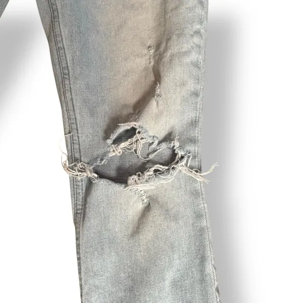 Abercrombie & Fitch Simone High Rise Slim Jeans Distressed Light Wash Raw Hem 25 - Image 4