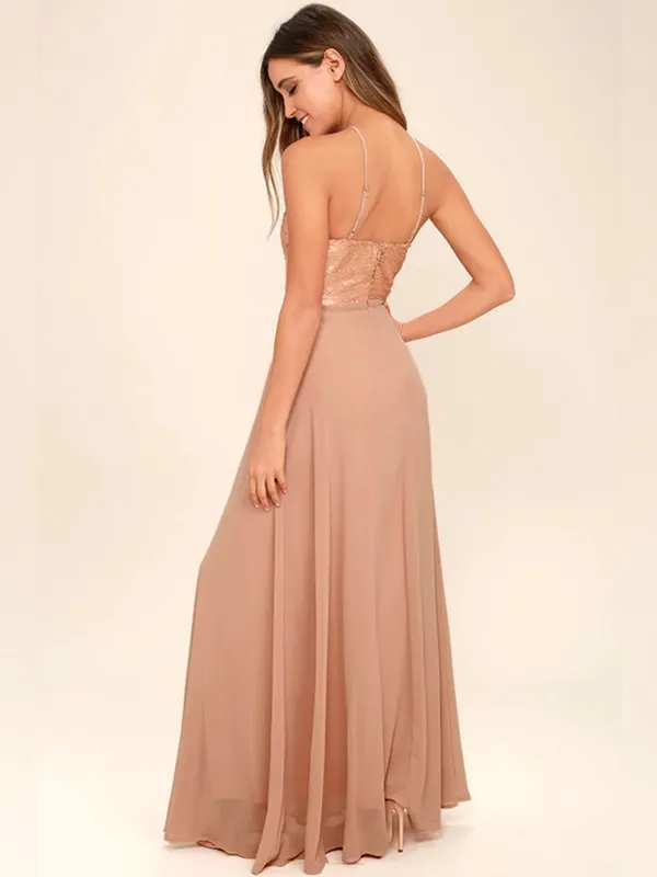 Lulus The Best Part Matte Gold Sequin Maxi Dress Size Medium - Image 3