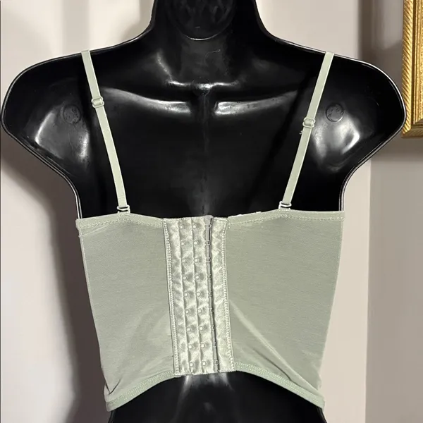 Garage XS Shadow Green Chrishell Lace Mesh Bustier Corset - Image 3