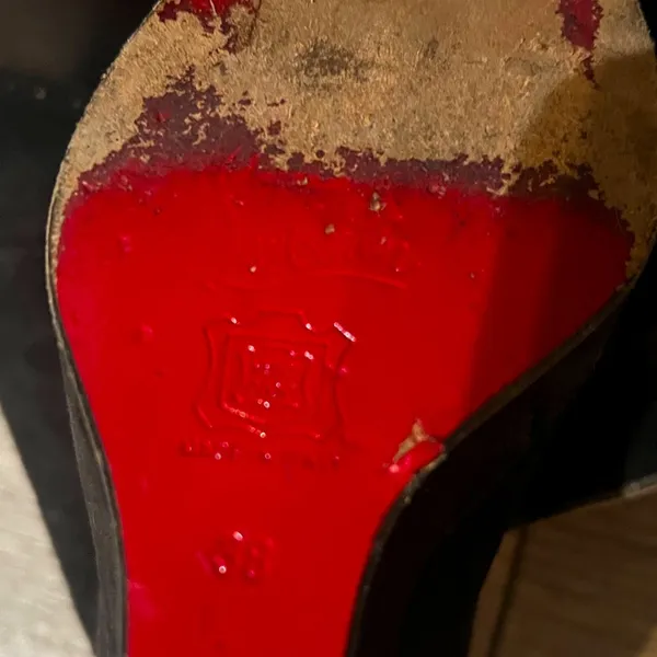 Christian Louboutin Authentic Suede Wedge Heels 38 - Image 5