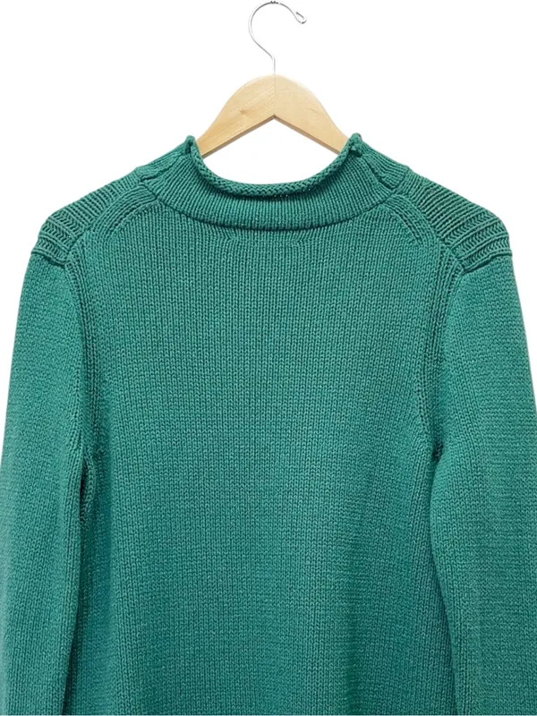 J. Crew Always The 1988 Rollneck Sweater L Emerald Green Cotton Heritage Preppy - Image 7