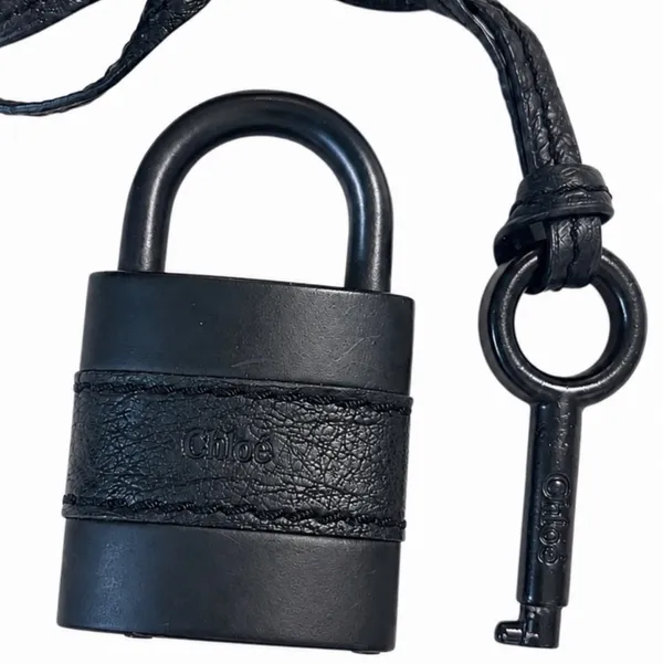 CHLOE Replacement Black Leather / Black Metal Large Lock & Black Large Key - Image 4