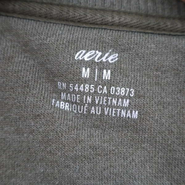 Aerie Womens Oversized Crewneck Sweatshirt Olive Green Size M - Image 3