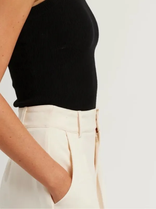 Dissh Jackson Tapered Trouser Pants 2 Cream Minimal Clean Girl Scandi Work Chic - Image 5