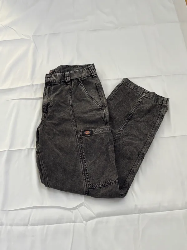 Women’s 26R Dickies Acid Wash (Black/Grey) Cargo Pants - Image 6
