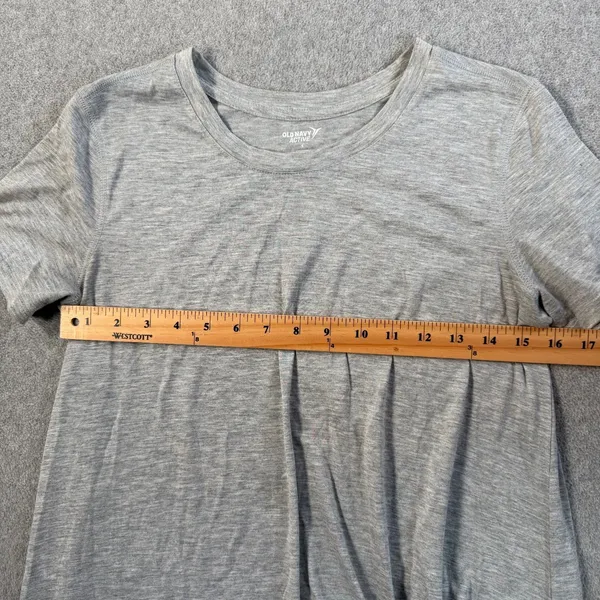 Old Navy Active Women's Small Knot Hem Short Sleeve Top Heather Gray Go-Dry - Image 6