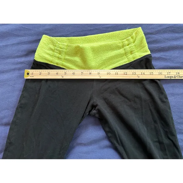 Rubber Doll Womens Flare Yoga Pants Neon Yellow Smocked Waist Athletic Trousers - Image 8