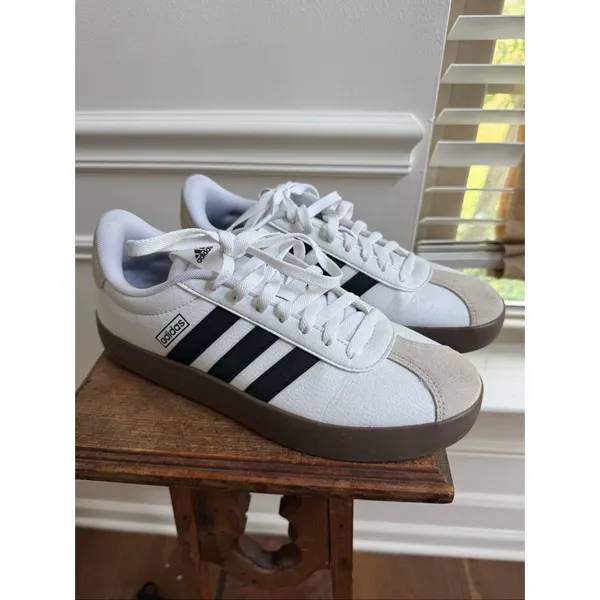 Adidas VL Court 3.0 Sneakers White Black Women’s $80 9 - Image 2