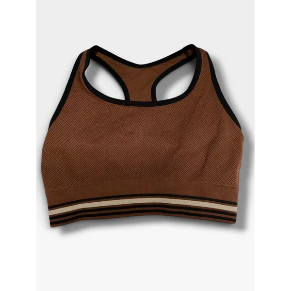 Member's Mark Seamless Racerback Sports Bra M Cinnamon Stick Brown - Image 2