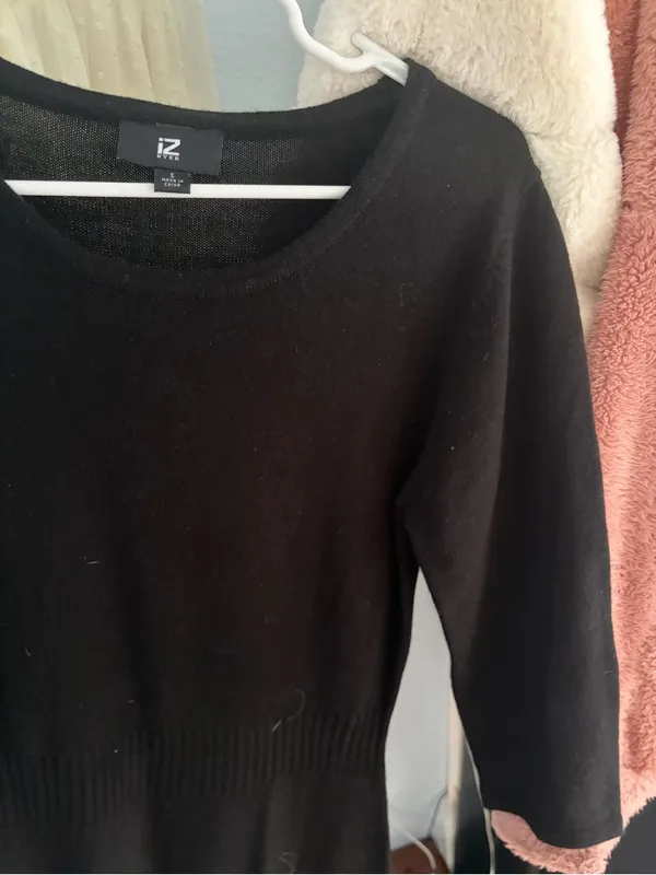 Black Knit Fit-and-Flare Dress - Image 2