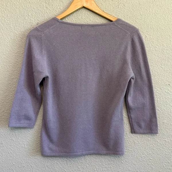 Mendocino Cashmere Top‎ Size Small 3/4 Sleeves EUC Purple - Image 2