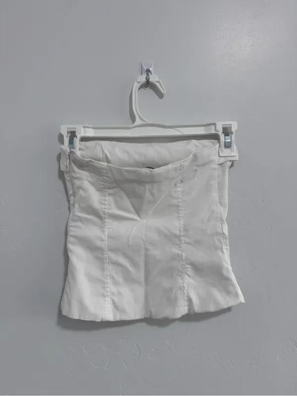 Zara Cream Strapless Crop Top - Image 4