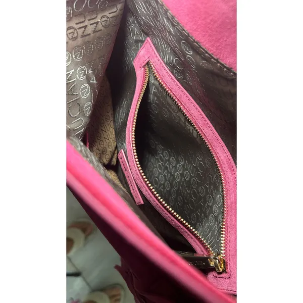 Nuciano Suede Fringe Crossbody‎ Pink Boho Western Festival Chain Strap Clutch - Image 3