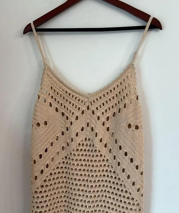 Aerie Crochet Cover Up Mini Dress xl - Image 4