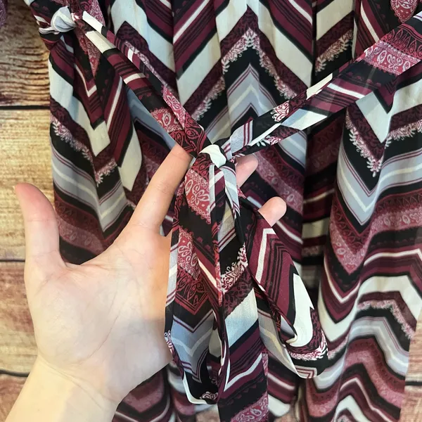 Vintage Speechless Chevron Dress Womens 2X Mini Midi Purple Belted Scoop Neck - Image 6