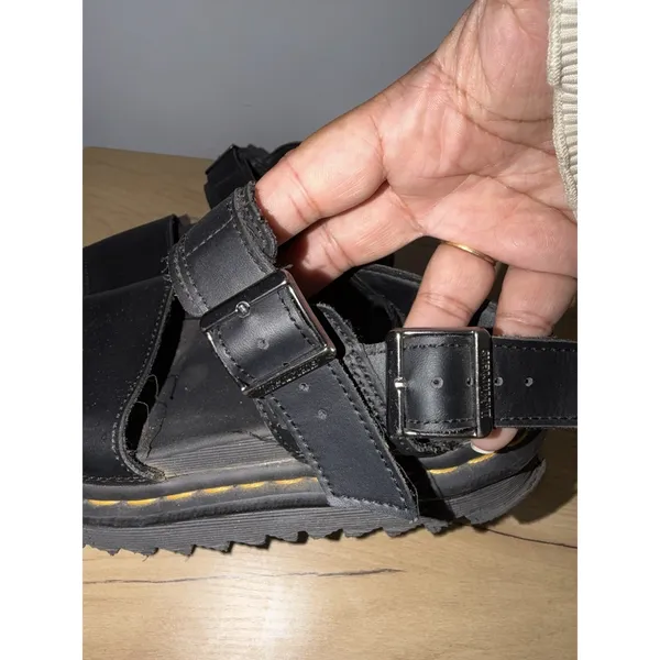 Dr. Martens Voss Black Leather Platform Sandals Women's Size 6 N - Image 9