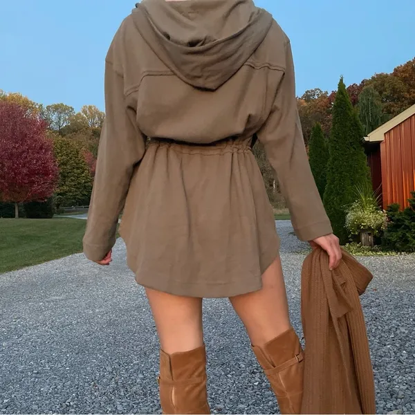 Free People Beach Relaxed Fit Cotton Knit Oversized Cardigan Tunic Mini Dress XS - Image 7