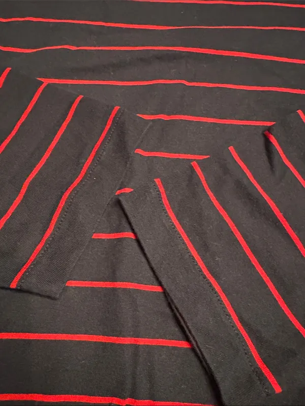 Madewell women’s The Perfect Tie-Waist Tee Jersey navy red stripe Size L NWT - Image 8