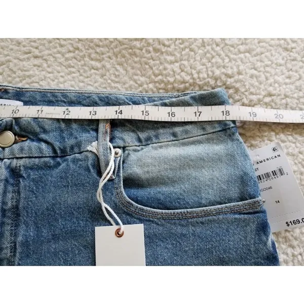 Good American Good Classic Skinnyish Fit Distress Indigo Hi-Rise Jeans Sz 14/32 - Image 6