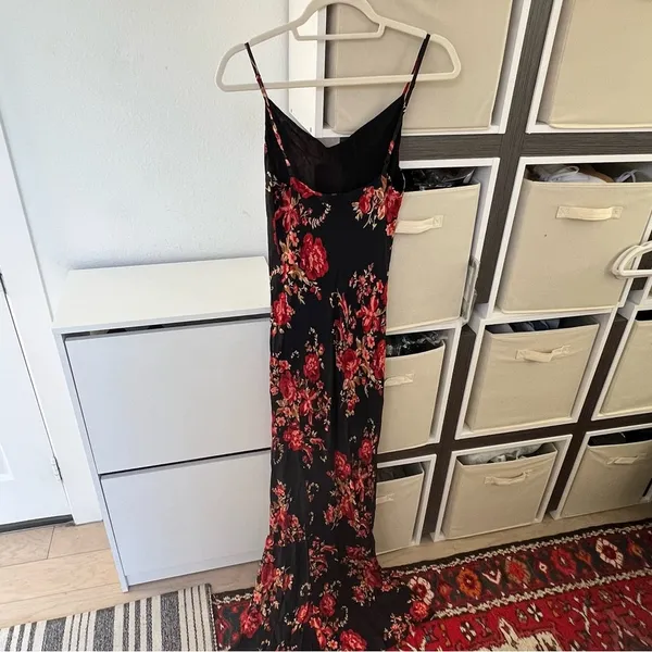 Reformation Parma Maxi Dress in Black with Roses - Image 6