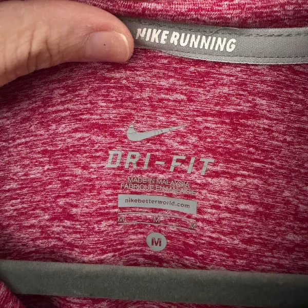 Nike Women's Long Sleeve Top in Heathered pink medium - Image 3