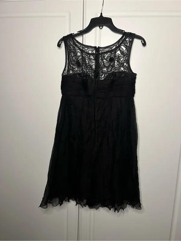 Y2K Vintage Dolce Jovani Silk Beaded Lace Cocktail Dress - Image 8