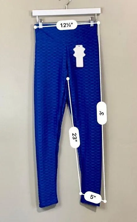 Women’s Butt Lifting Yoga Activewear Pants Leggings Blue NWT TikTok Leggings - Image 10