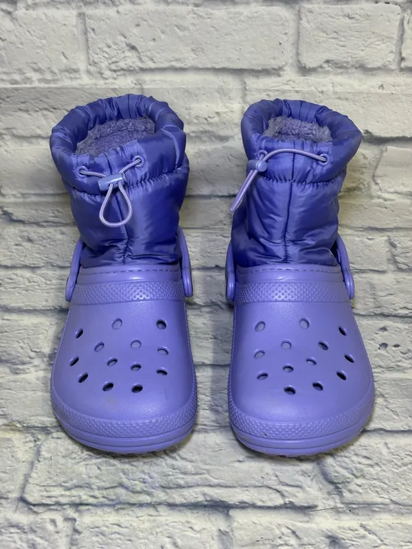 Crocs Classic Lined Neo Puff Snow Boots Purple Faux Fur Insulated M5/W7 - Image 5
