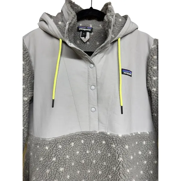 Patagonia Shelled Retro-X Pullover Hooded Salt Grey Gray Heather Women's Size XL - Image 9