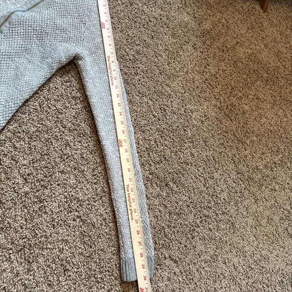 Hollister Jacket Women's Large Gray Knit Asymmetrical Zip Sweater Moto Style‎ - Image 8