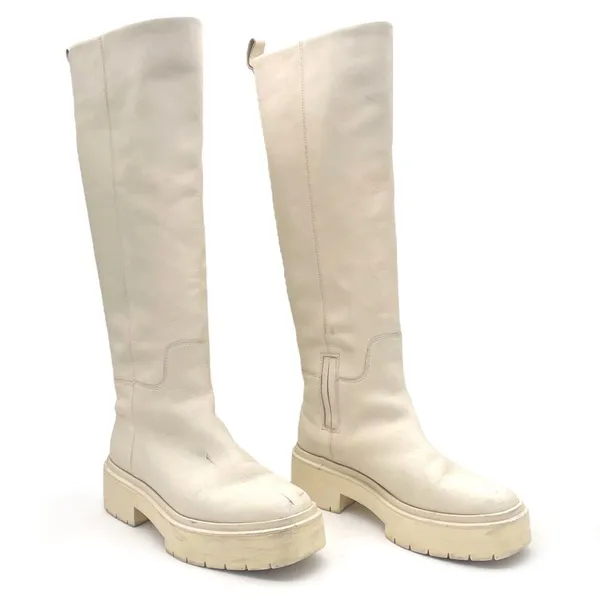 Sam Edelman Larina Boot Ivory Cream Leather Tall Lug Sole Boots Women’s Size 7.5 - Image 16