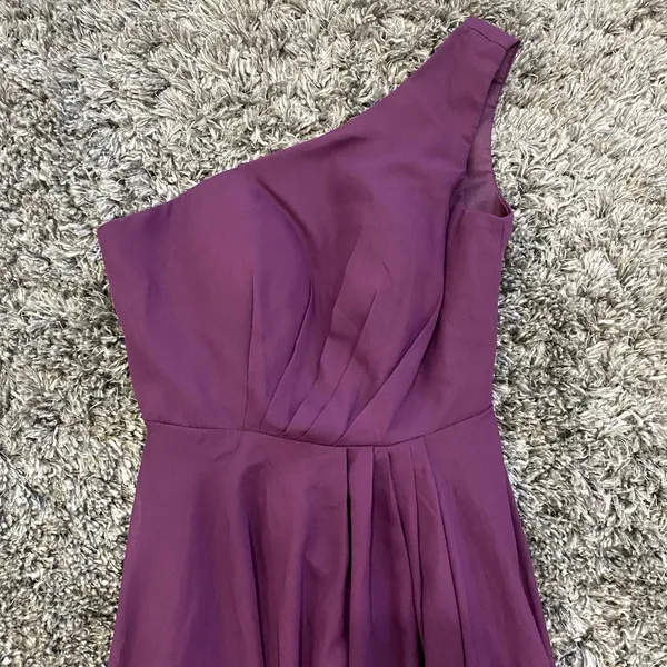 One Shoulder with Slit Lace Up Back Formal Dress in Purple, Size US 4​​​​​​​ - Image 2