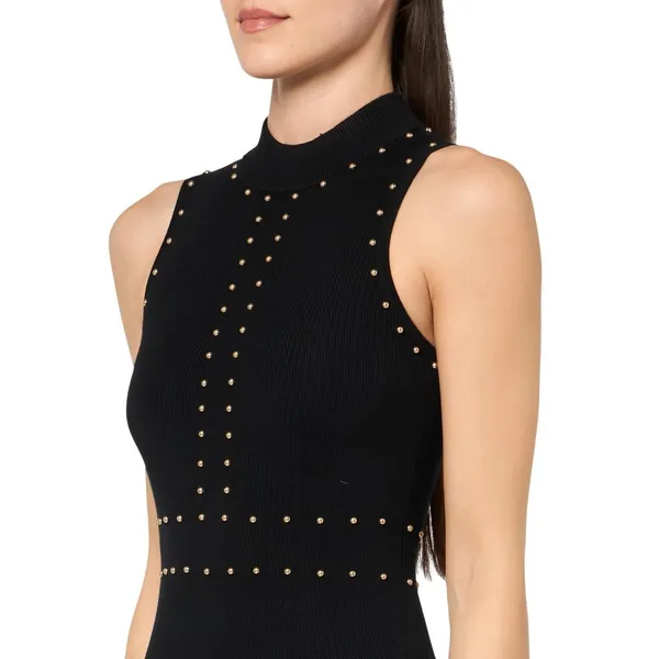 Guess Womens Sleeveless Studded Veronika Bodycon Knit Sweater Dress Jet Black L - Image 10