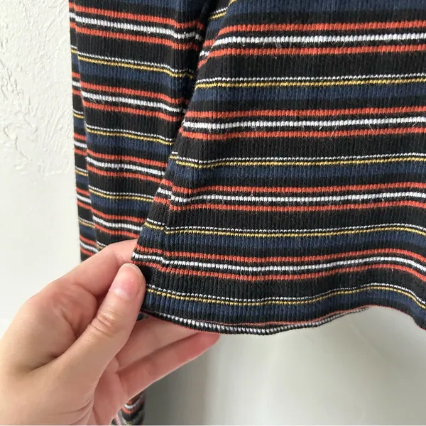 Brandy Melville Striped Cropped Long Sleeve Cotton Tee OS Indie Grunge - Image 6