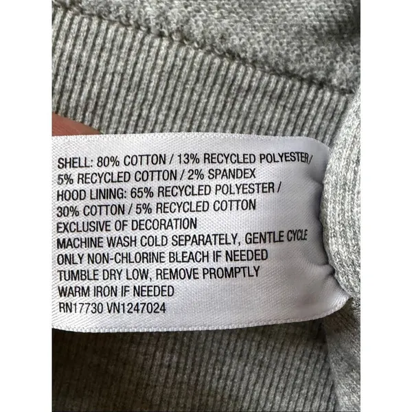 JoyLab Cropped Zip Up Hoodie L Gray Athletic Jacket Drawstring Hood Activewear - Image 3