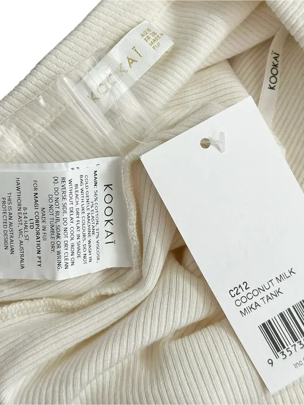 Kookai Mika Tank Top, Coconut Milk, FR38/US6 - Image 9
