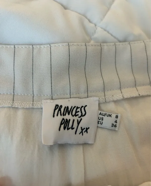 Princess Polly Titius Pants White Pinstripe Size 4 - Image 4