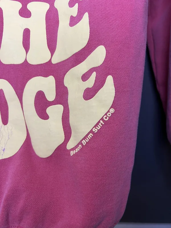 Beach Bum Surf Co Sweatshirt Womens Medium Pink Call Me When Bridge Graphic - Image 7