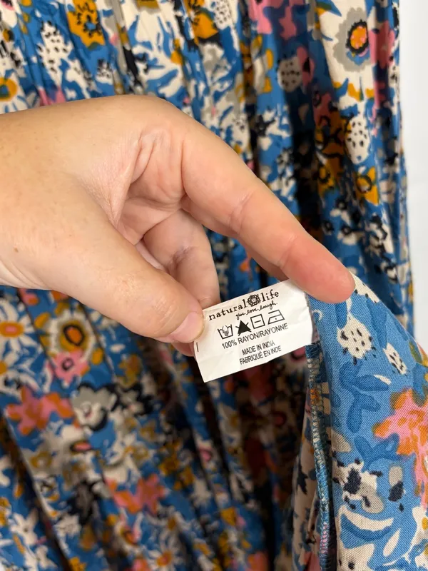 Natural Life Smocked Floral Maxi Dress Size L/XL - Image 8