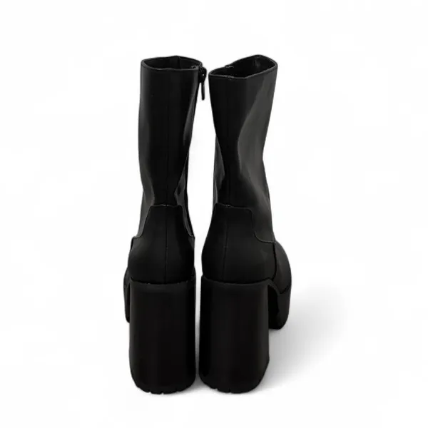 Princess polly platform mid calf chunky heel Garbo Boots Black - Image 4