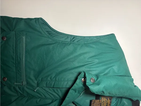 Eddie Bauer Vintage Goose Down Green Utility Vest Womens Large Made in USA - Image 8