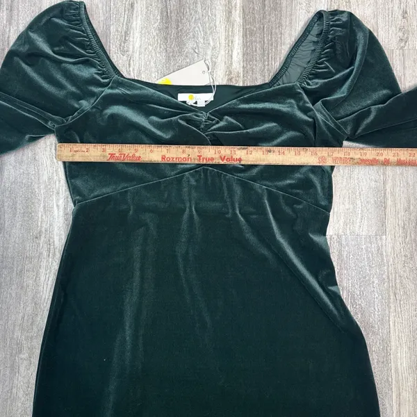 Boden Womens Forest Green Velvet Ruched Sweetheart Midi Dress Size 10 NEW‎ - Image 9