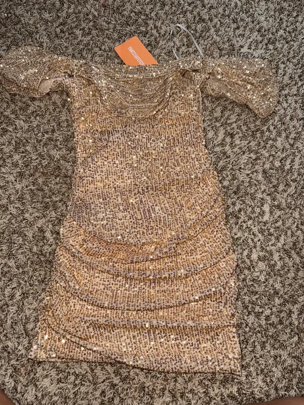 That’s So Fetch Nara Mini Dress- Champagne   - Image 2