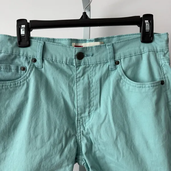 Levi's 18 Reg 29 Teal‎ 511 Slim Fit Twill Denim Shorts Casual Preppy Classic - Image 2