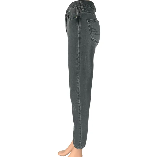 American Eagle Outfitters Black High Waist Skinny Straight Denim Jeans Pants 0 - Image 2